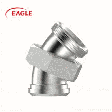EAGLE™ 3A 2P Thread x Plain Bevel Seat 45 Degree Elbow - Sanitary Fittings