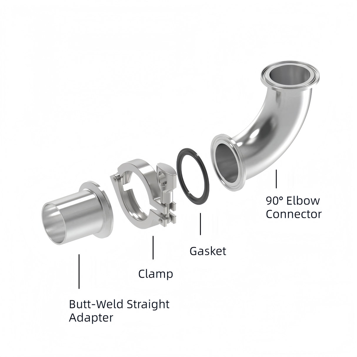 EAGLE 90° Sanitary Tri-Clamp Elbow Fitting