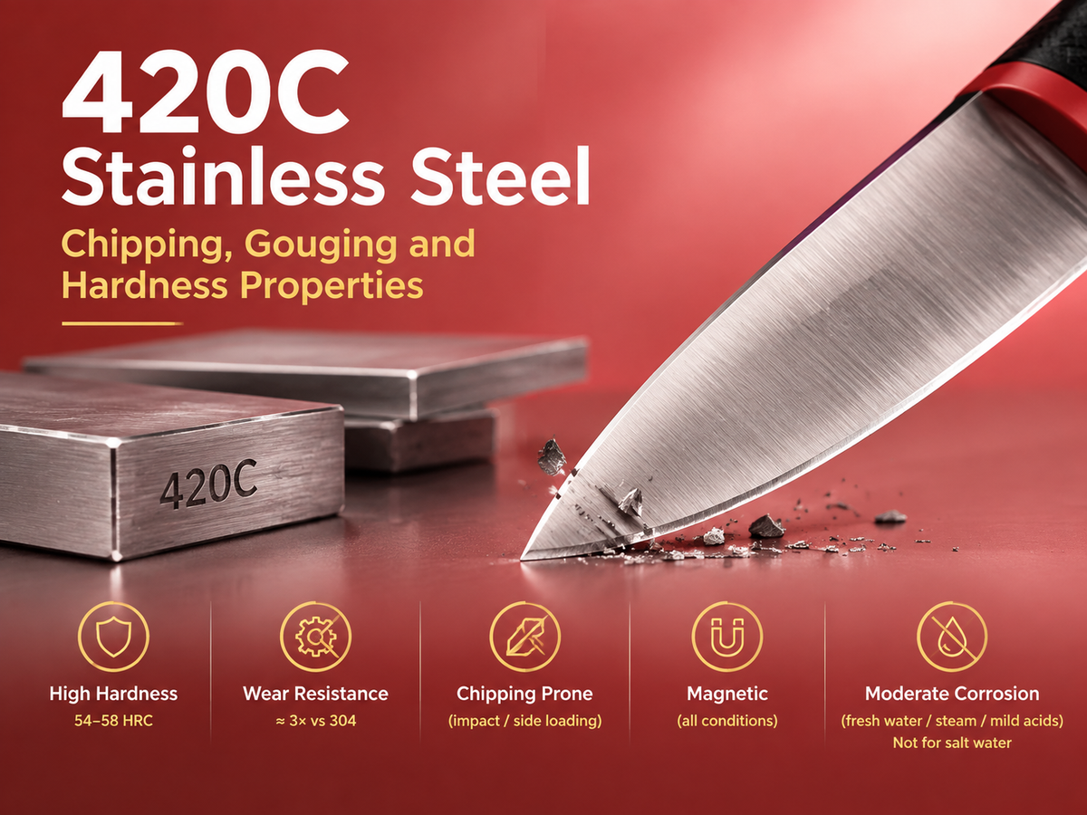 420C Stainless Steel: Chipping, Gouging and Hardness Properties