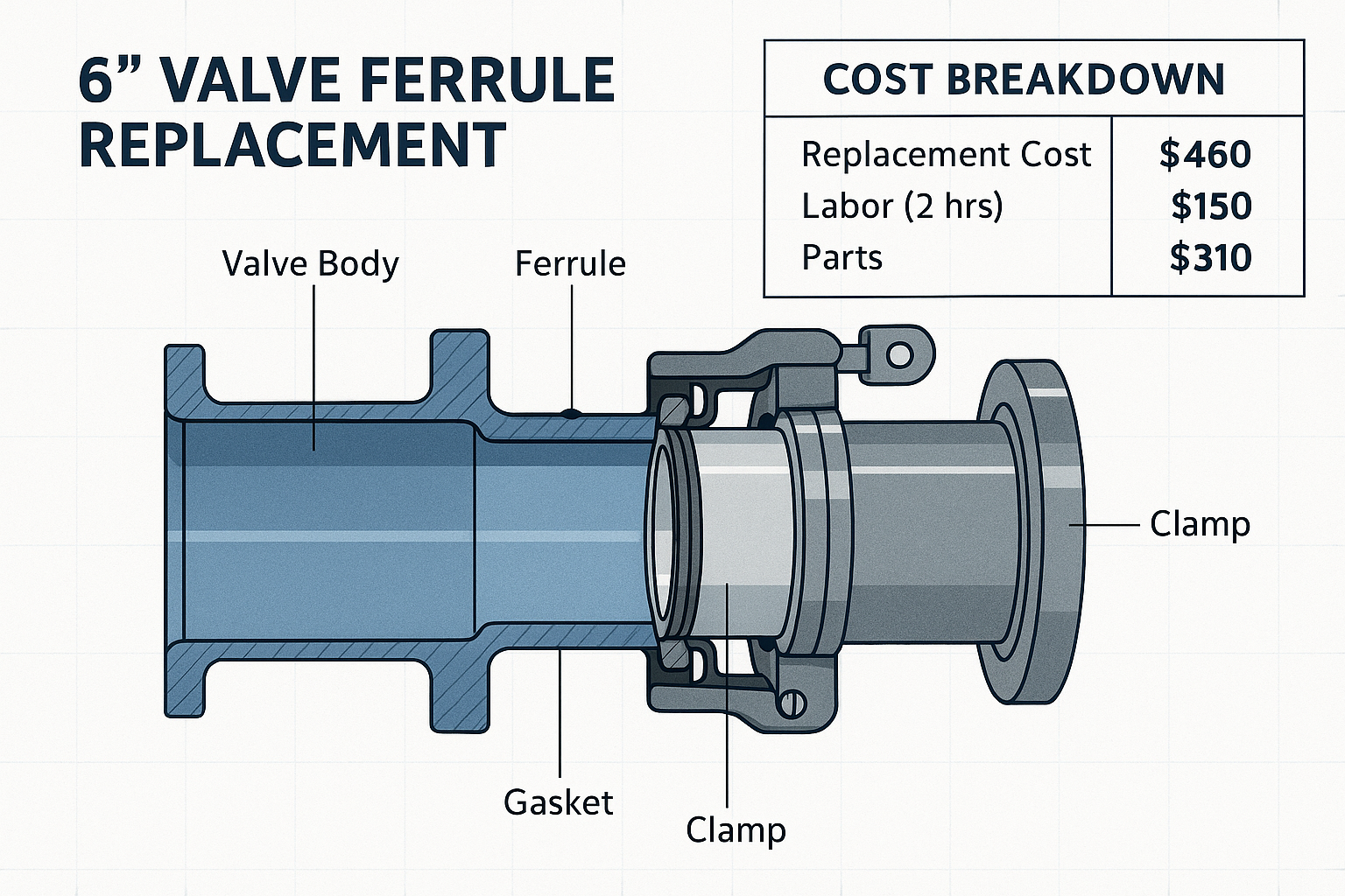6 Inch Valve Ferrule Replacement Cost