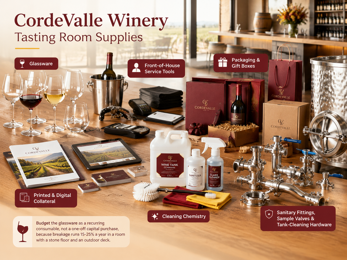 CordeValle Winery Tasting Room Supplies