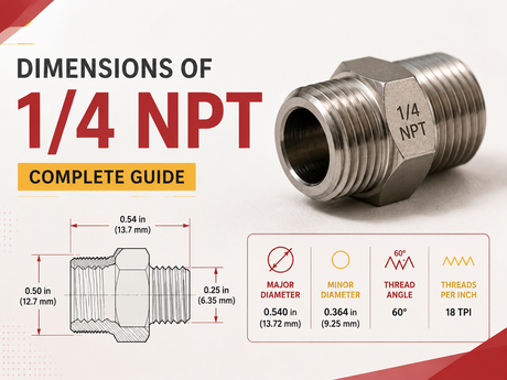 Dimensions of 1/4 NPT
