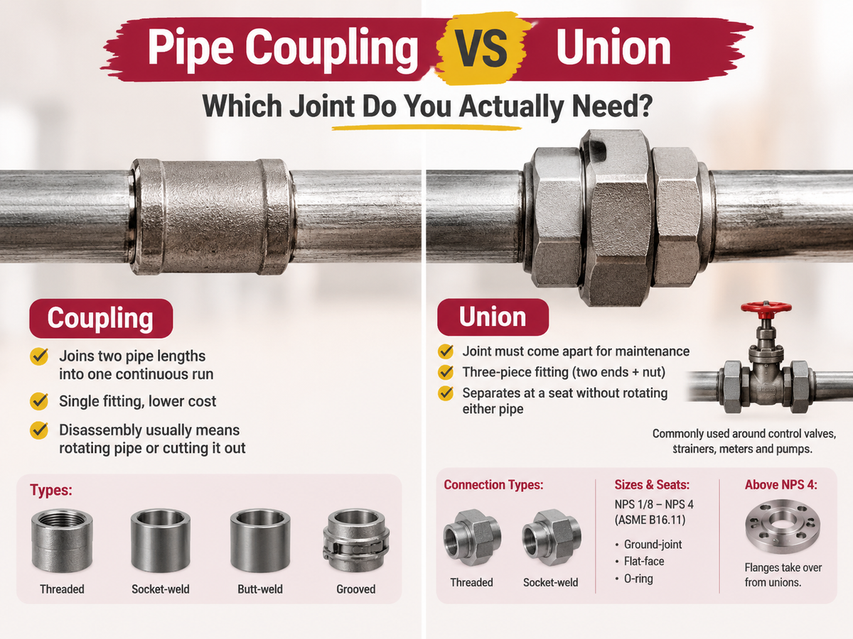 Pipe Coupling vs Union