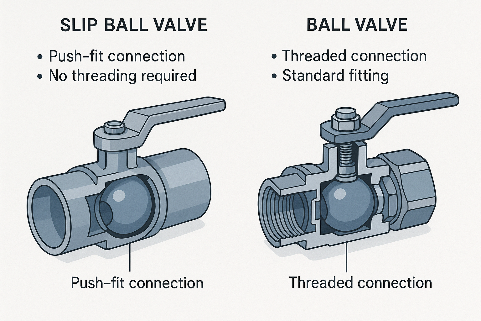 Slip Ball Valve vs Ball Valve
