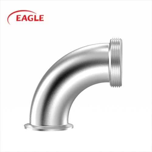 EAGLE™ 3A 2FMP-15 Clamp x Thread Bevel Seat 90 Degree Elbow - Sanitary Fittings
